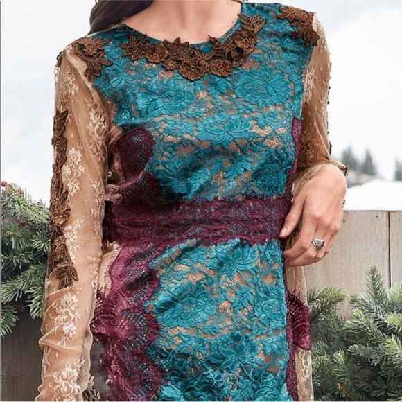 Sundance Coppelia Bohemian Sheer Mesh Lace Appliqué Embroidered Top Sz 2 - Picture 7 of 7